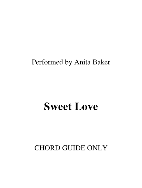 Sweet Love (Arr. RWM) - Anita Baker (Lead Sheet - Fake Book)