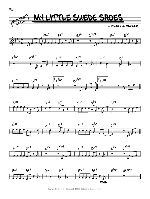 My Little Suede Shoes - Charlie Parker (Real Book - Melody-Chords)