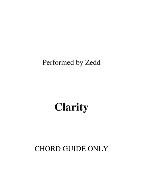 Clarity (Arr. RWM) - Zedd (Lead Sheet - Fake Book)
