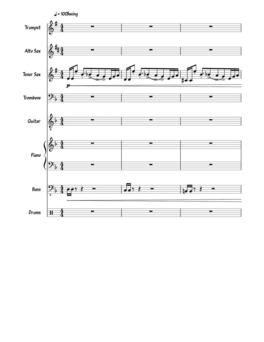 Megalovania jazz Sheet music for Piano, Trombone, Saxophone alto ...
