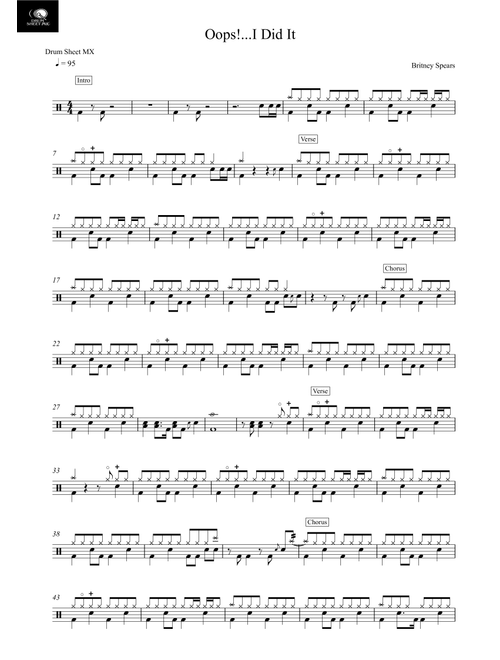 Oops!...I Did It Again (Arr. Drum Sheet MX) - Britney Spears (Drums)