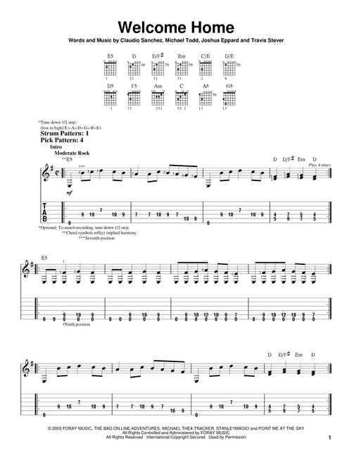 Welcome Home - Coheed And Cambria (Easy Guitar with TAB)