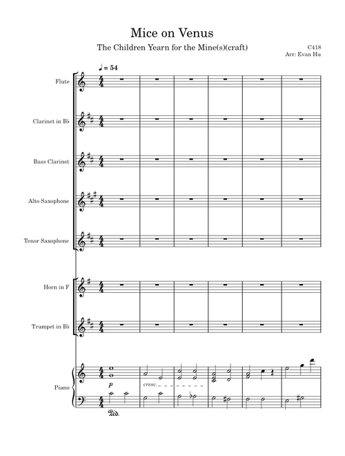 [WIP] Mice on Venus (Concert Band Arrangement) – C418