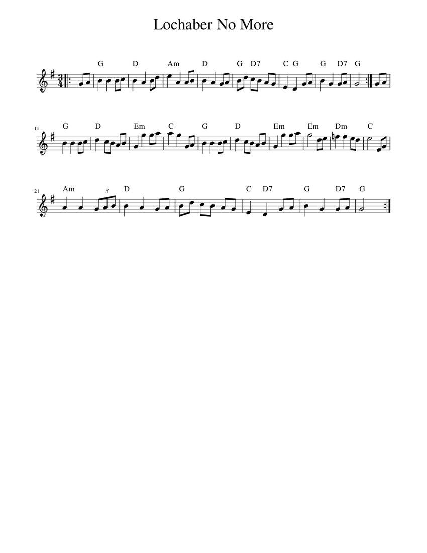 Lochaber No More Sheet music for Piano (Solo)