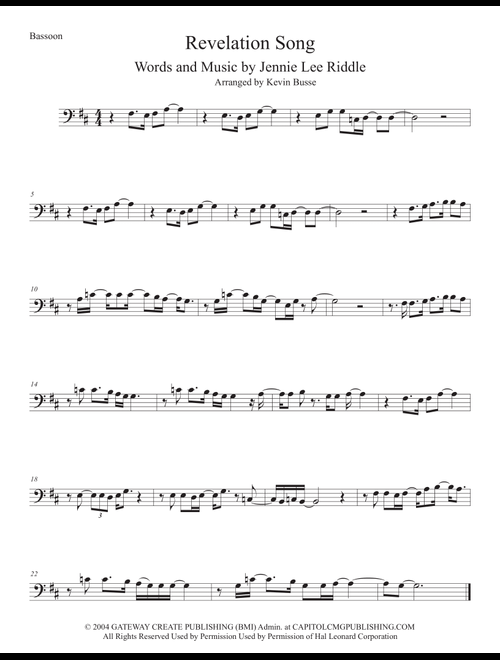 Revelation Song (Arr. Kevin Busse) - Jennie Lee Riddle (Bassoon Solo)