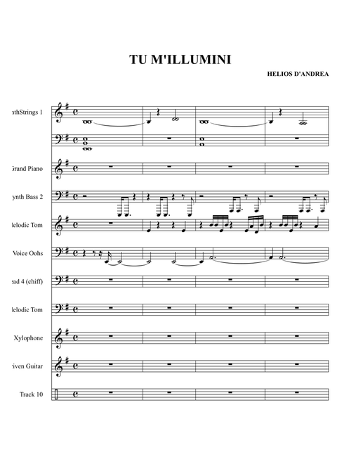 Tu m'illumini - Helios D'Andrea (Piano Vocal)