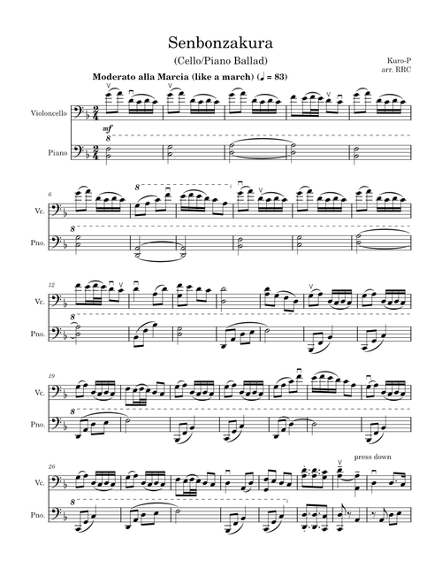 [千本桜] Senbonzakura (Cello & Piano Ballad)