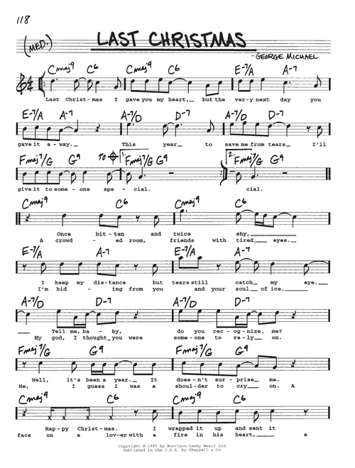 Last Christmas - Wham! (Real Book - Melody-Chords-Lyrics)