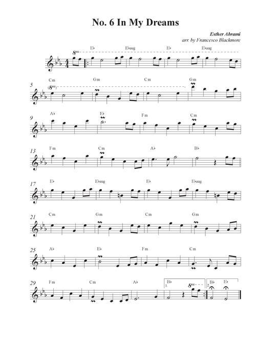 No. 6 In My Dreams (Arr. Francesco Blackmore) - Esther Abrami (Lead Sheet - Fake Book)