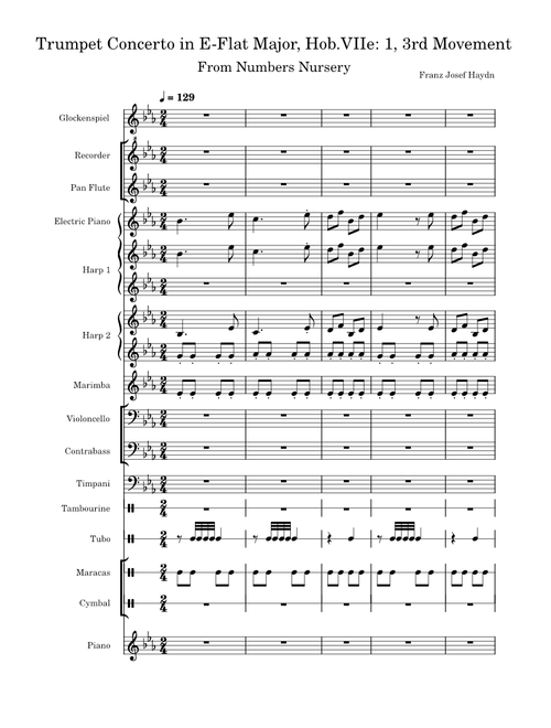 Trumpet Concerto in E-flat major, Hob.VIIe:1 – Joseph Haydn Trumpet Concerto in E-Flat major, Hob.VIIe: 1, 3rd Movement - Numbers Nursery