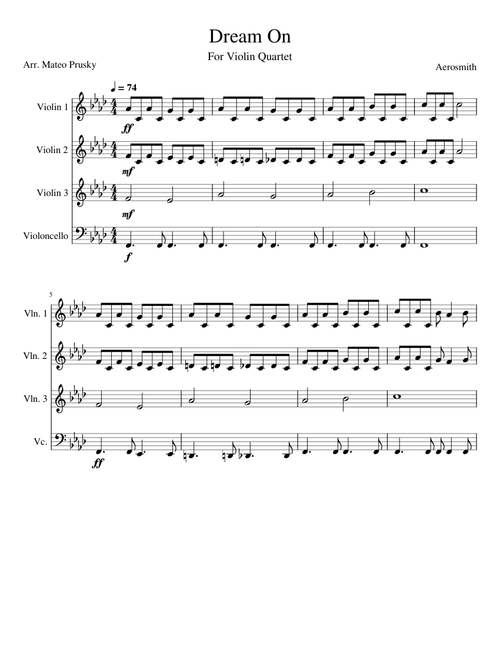 Dream On String Quartet