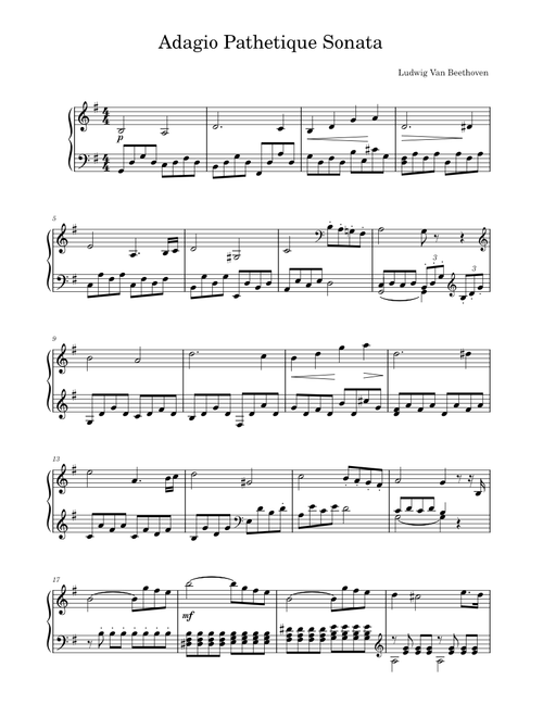 Adagio Cantabile from Sonate Pathetique Op.13 – Ludwig van Beethoven