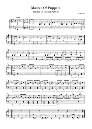 llica,MasterOfPuppets,bandscore楽譜 Master of puppets – Metallica Sheet Music for Piano (Solo