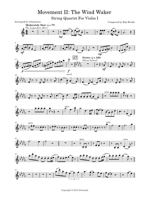 Symphony of the Goddesses – Chad Seiter (Movement II: Wind Waker SQ for Violin I)