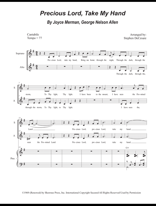 Precious Lord Take My Hand (Arr. Stephen DeCesare) - George Nelson Allen, Joyce Merman (Voice Duet and Piano)