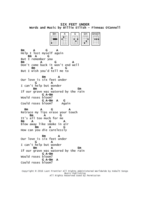 Six Feet Under (Arr. Leo Baeza) - Billie Eilish (Ukulele Chords-Lyrics)