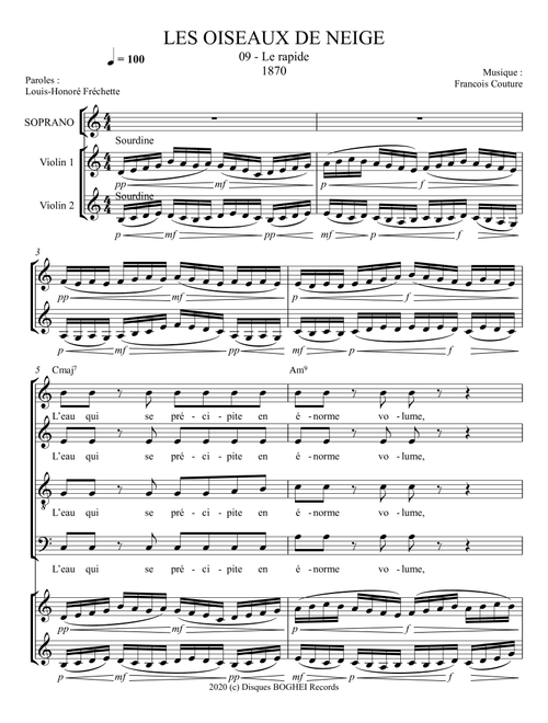 LES OISEAUX DE NEIGE - Le rapide (Arr. Disques BOGHEI Records) - Francois Couture (Choral, SATB)