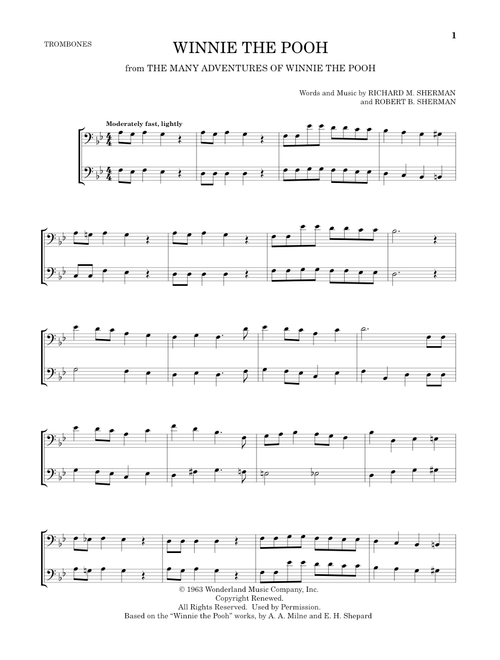 Winnie The Pooh (from The Many Adventures Of Winnie The Pooh) - Sherman Brothers, Robert B Sherman, Richard M Sherman (Trombone Duet)