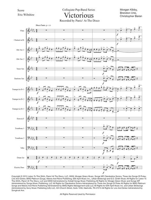Victorious (Arr. Eric Wiltshire) - Panic! At The Disco (Marching Band)