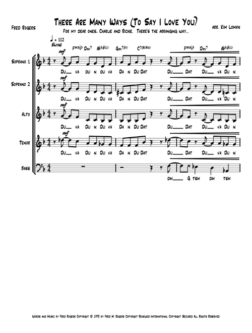 There Are Many Ways (to Say I Love You) (Arr. Kim Lomax) - Fred Rogers (Choral, SATB divisi)