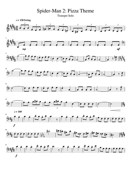 Spider Man 2 Pizza Theme Trumpet Solo