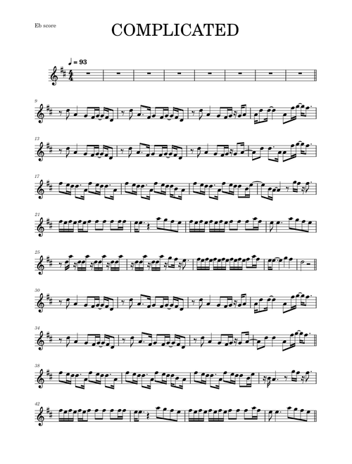 Complicated – Avril Lavigne (ALTO SAX RMX)