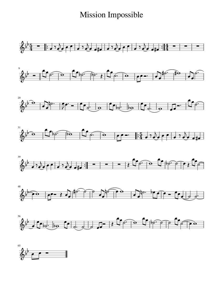 mission impossible score pdf