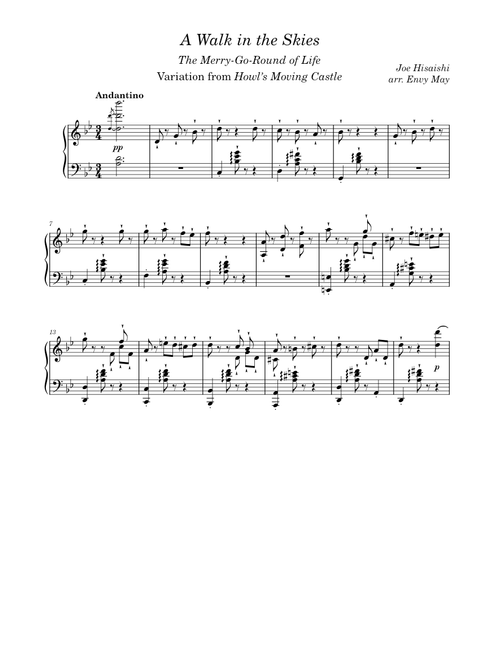 A Walk in the Skies (Merry-Go-Round of Life) – Joe Hisaishi