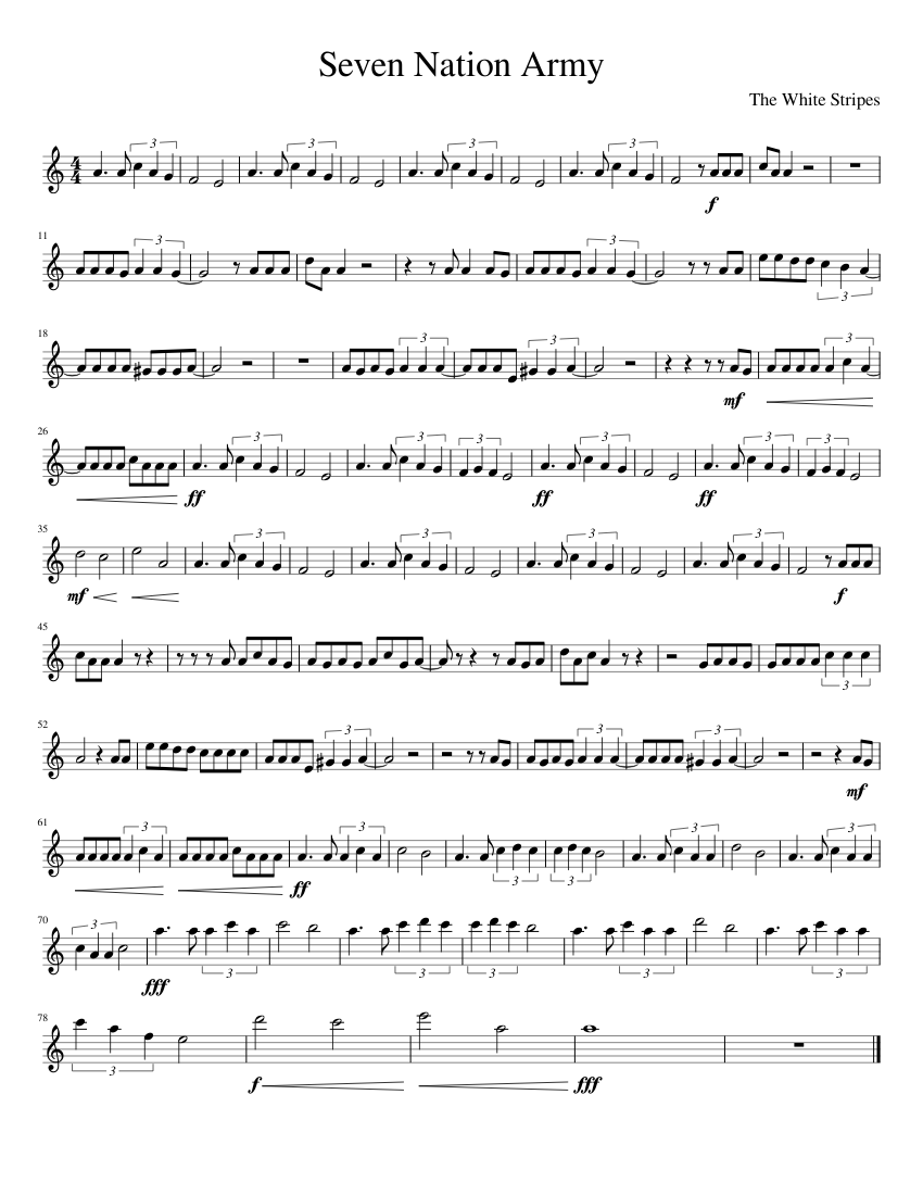 Seven nation army Sheet music for Saxophone soprano (Solo)
