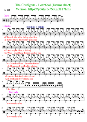 Play Official version of Lovefool Sheet Music by The Cardigans for ...