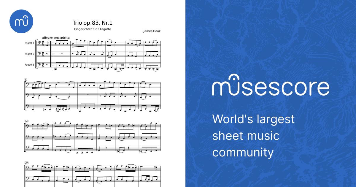 Trio - James Hook Sheet Music for Bassoon (Mixed Trio) | MuseScore.com