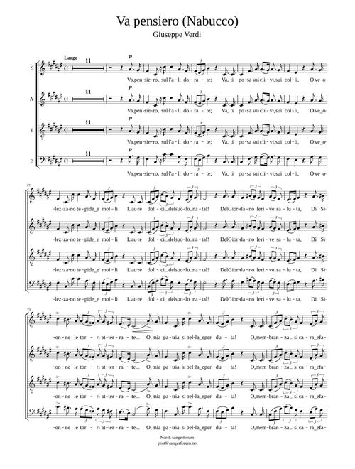 Va pensiero (Verdi) - SATB
