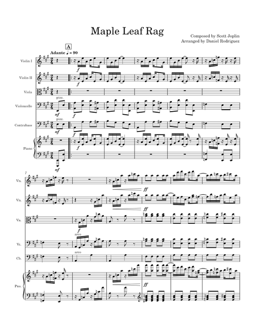Maple Leaf Rag in A | String Orchestra Cover