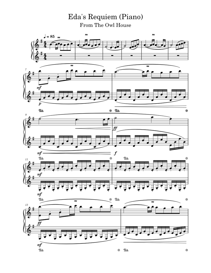 Eda's Requiem Brad Breeck (Piano) Sheet music for Piano (Solo