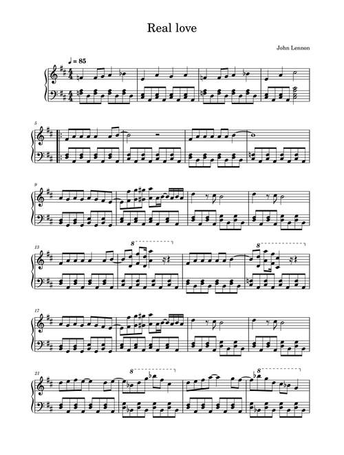 Real Love (Arr. Gianluca Giovannetti) - The Beatles (Piano Solo)