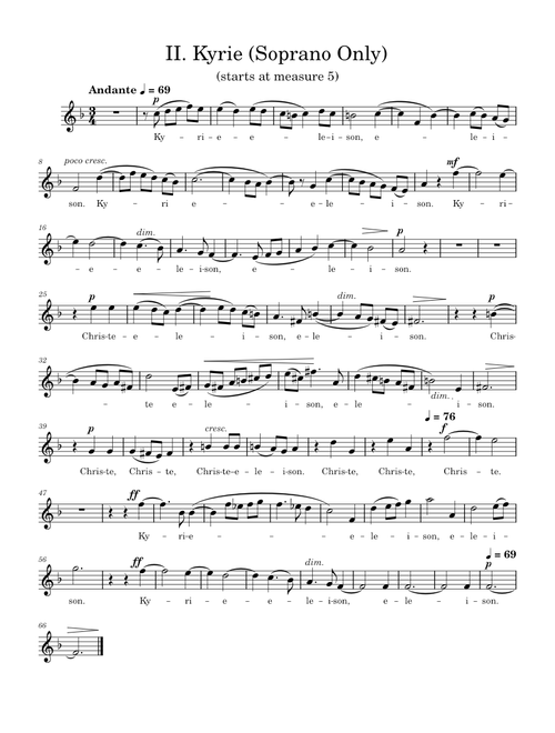Requiem, Op. 9 - Kyrie – Maurice Durufle Kyrie (Soprano Only)