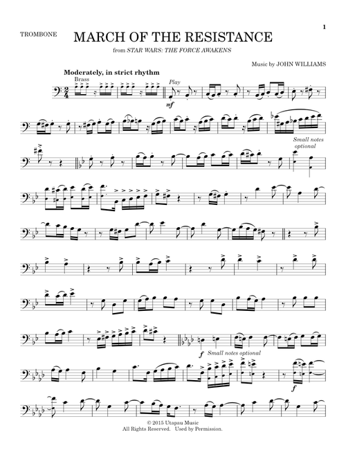 March Of The Resistance (from Star Wars: The Force Awakens) - John Williams (Trombone Solo)