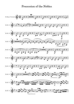 Procession of the Nobles Sheet Music for Flute, Trumpet in b-flat Procession of the Nobles Sheet Music for Flute, Trumpet in b-flat