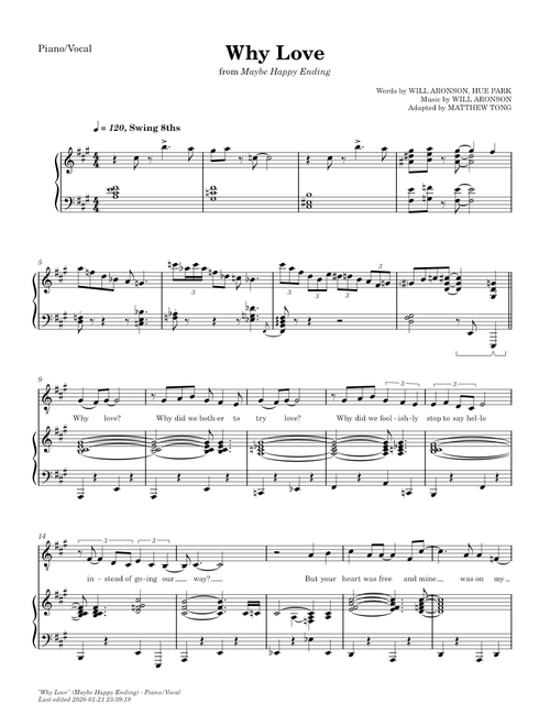 Why Love (Maybe Happy Ending) – Piano/Vocal
