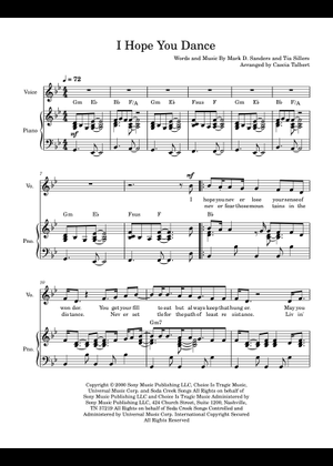 Play Official version of I Hope You Dance Sheet Music by Lee Ann Womack ...