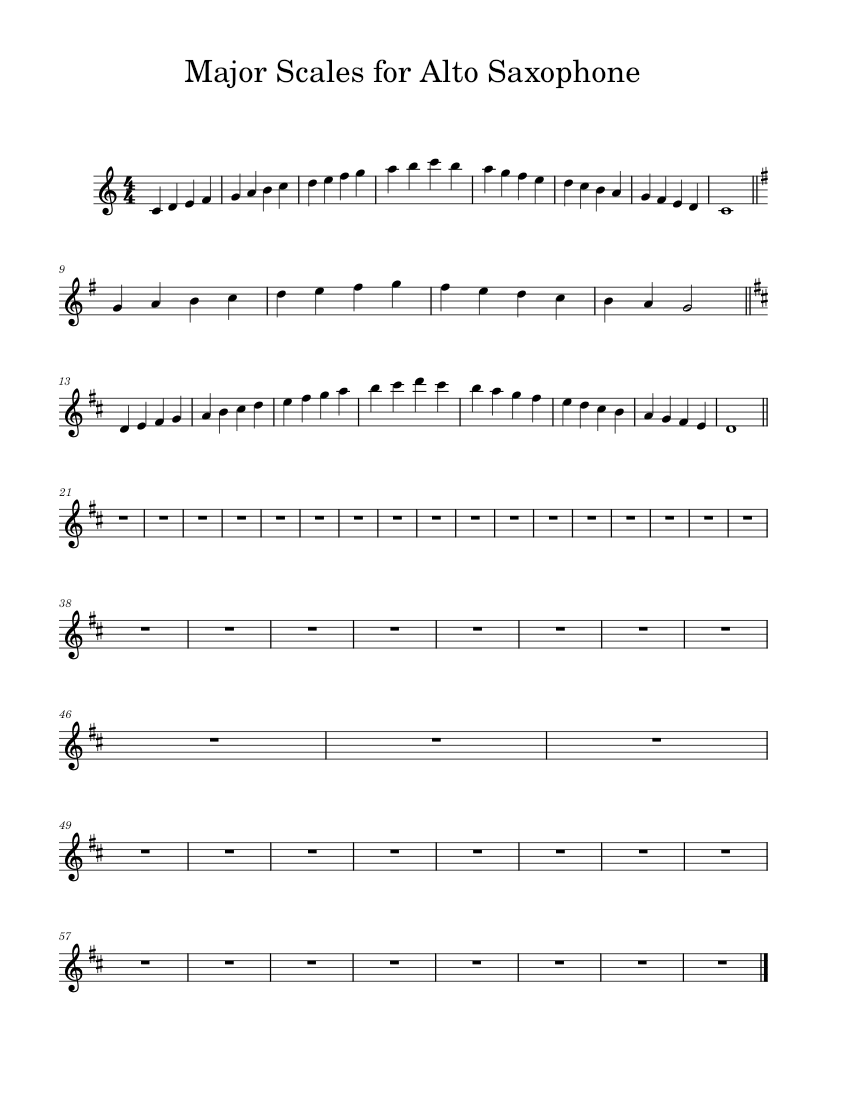 Major Scales for Alto Saxophone Sheet music for Saxophone alto (Solo