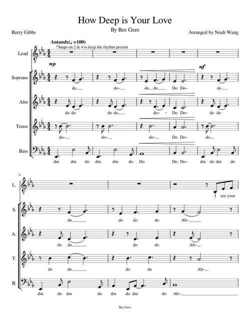 How Deep is Your Love Acappella