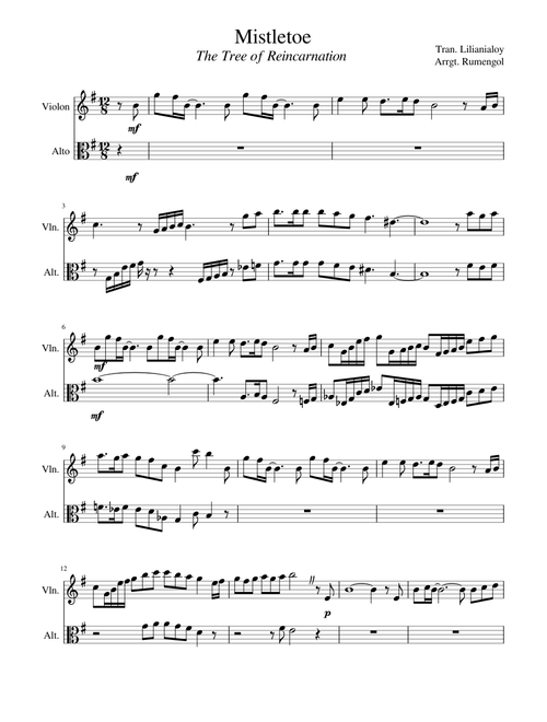 Mistletoe The Tree of Reincarnation [Viola and Violin duet]
