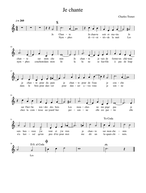 Je chante - Charles Trenet