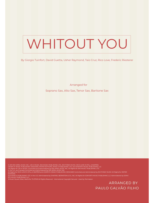 Without You (Arr. Paulo Galvao Filho) - David Guetta Featuring Usher (Woodwind Ensemble)