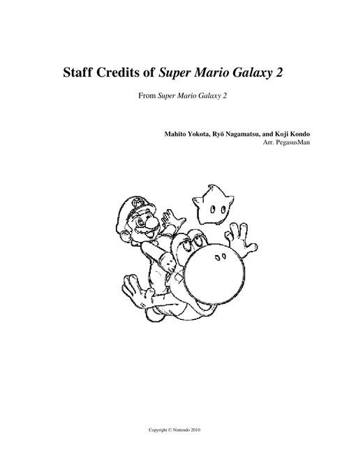 Staff Credits of Super Mario Galaxy 2
