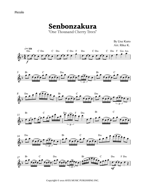 Senbonzakura (Arr. Rika K.) - Usa Kuro (Flute Solo)