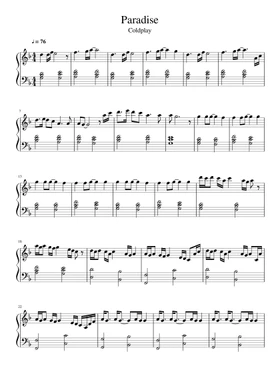 Saturar Percepción Tejido Free paradise by Coldplay sheet music | Download PDF or print on  Musescore.com