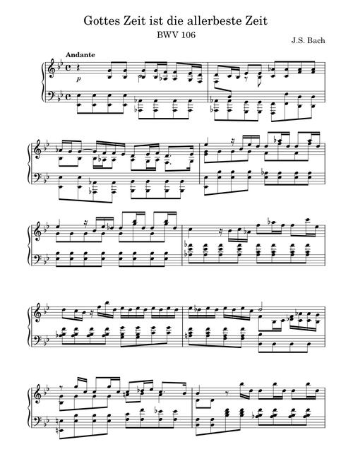 J.S. Bach - Gottes Zeit ist die allerbeste Zeit - BWV 106 - Piano Solo