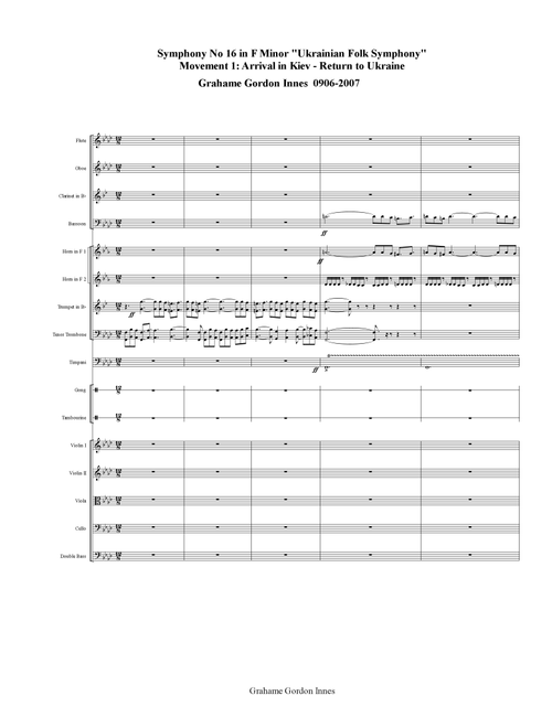 Symphony No 16 in F minor "Ukrainian Folk" Opus 24 - 1st Movement (1 of 4) - Score Only - Grahame Gordon Innes (Full Orchestra)